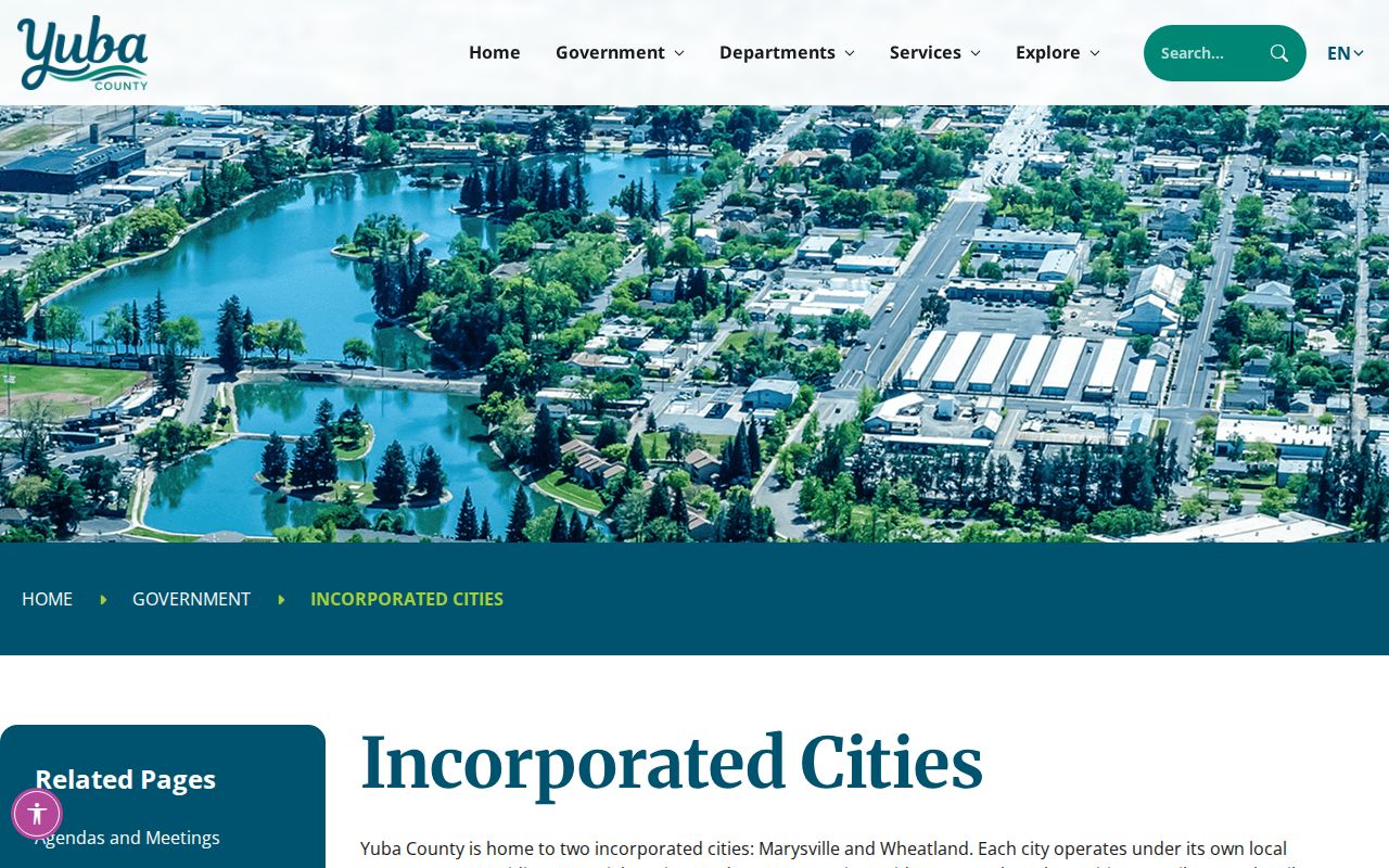 Yuba County incorporated cities information for Marysville criminal records