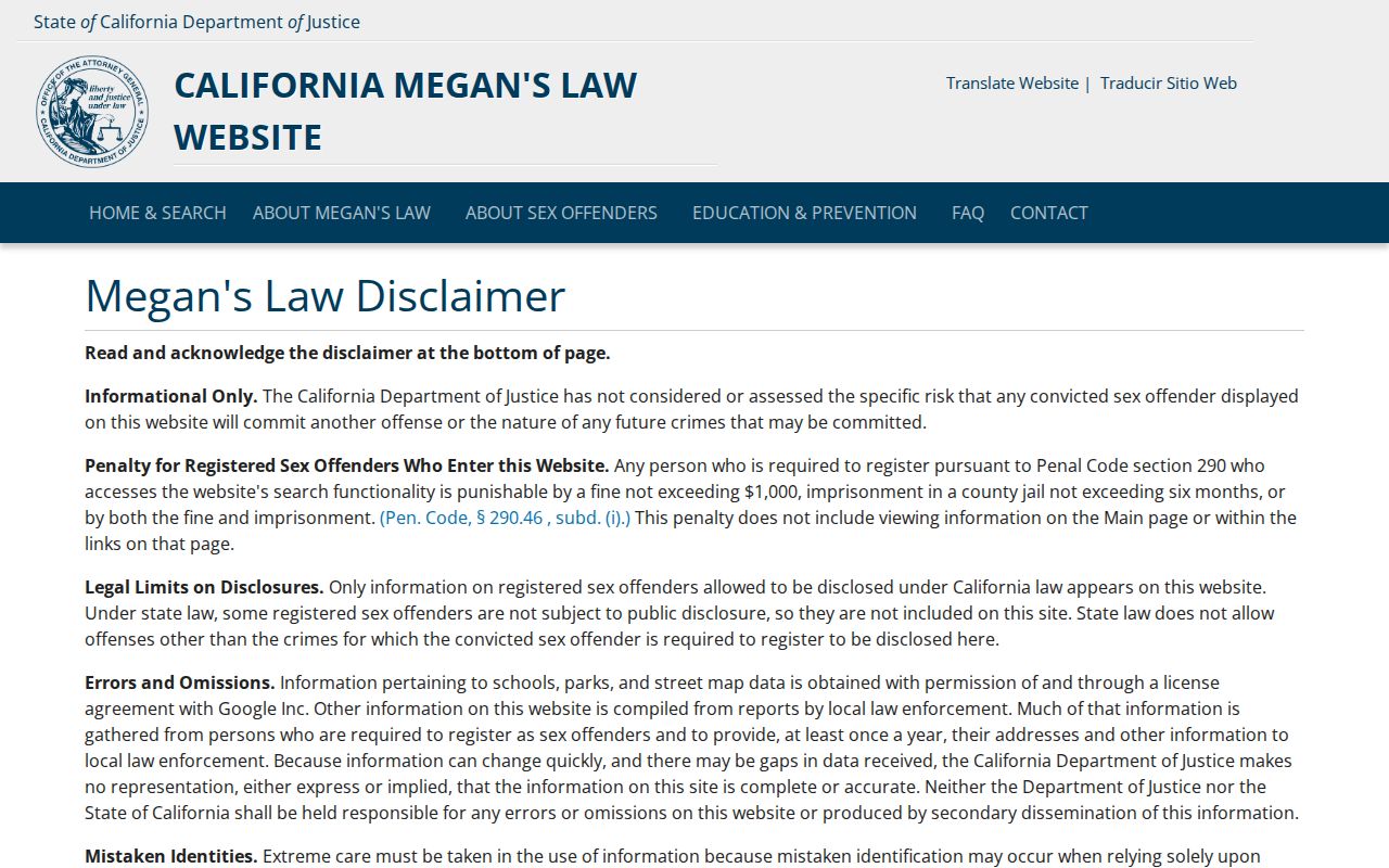 California Megan's Law search interface for Yuba County registry profiles