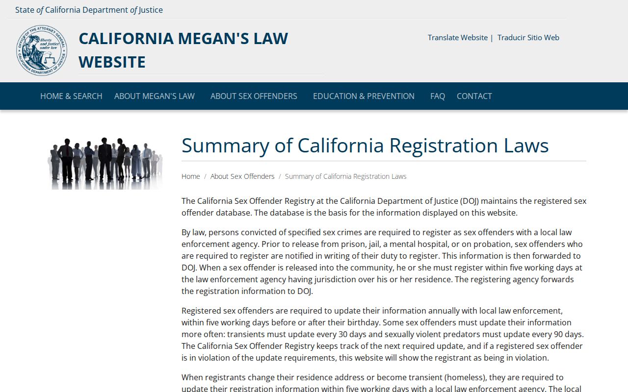 California registration law summary for Yuba County registry records